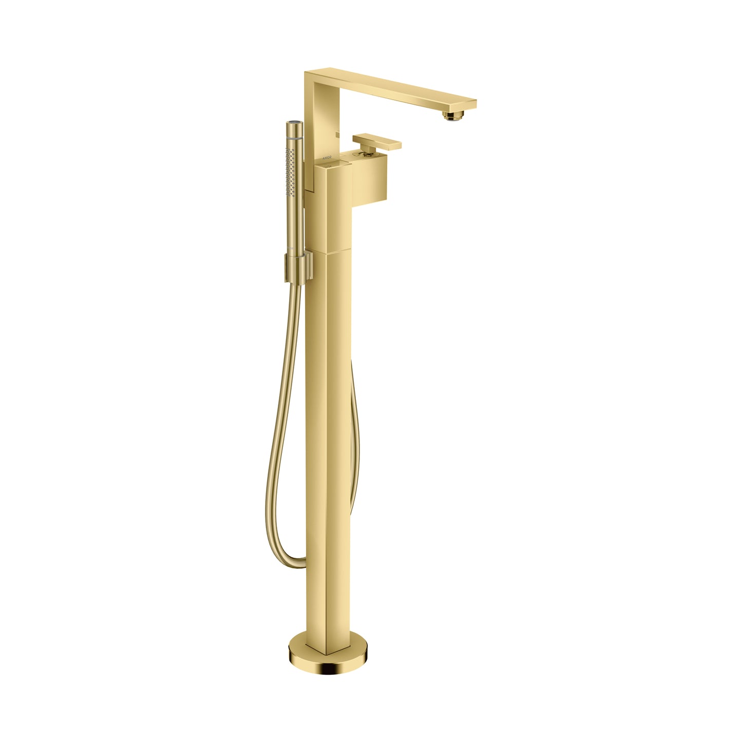 AXOR Edge Freestanding Tub Filler Trim with 1.75 GPM Handshower in Polished Gold Optic