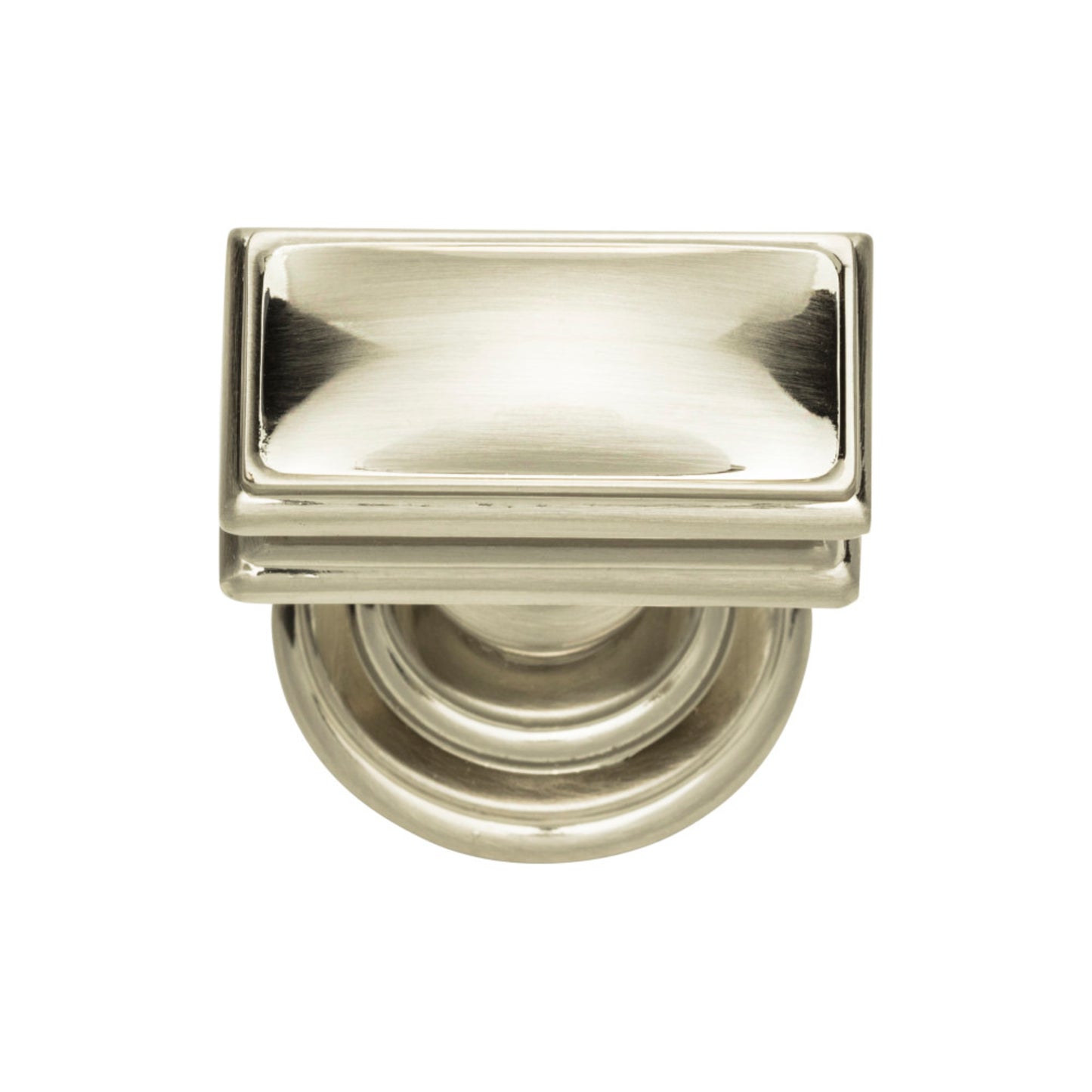 ATLAS 377-BRN Campaign 1 1/2" Length Rectangle Knob - Brushed Nickel