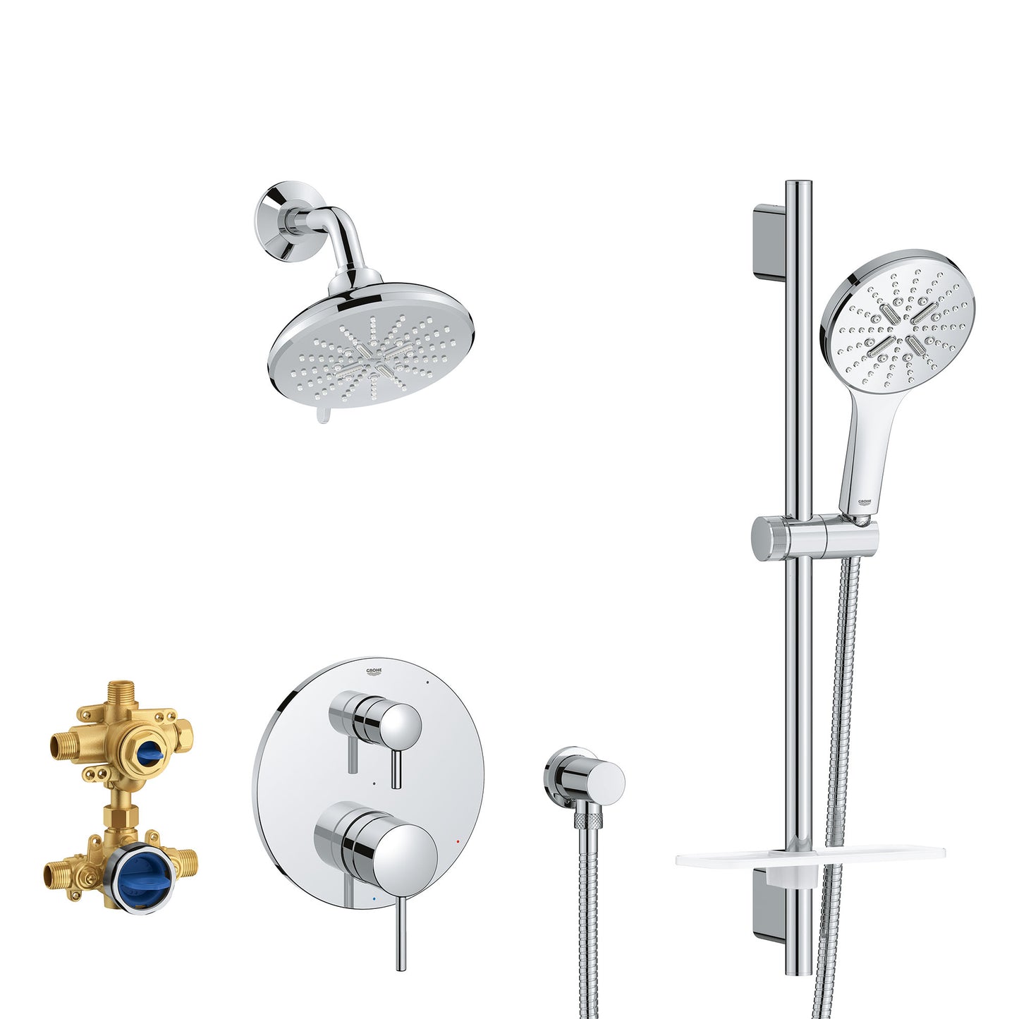 GROHE 29431000 TIMELESS PRESSURE BALANCE SHOWER SET , Chrome