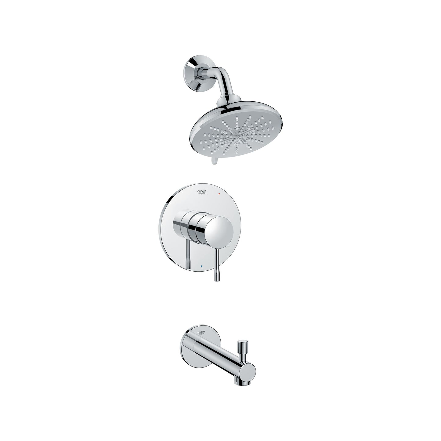 GROHE 1024960000 Essence Pressure Balance Valve Tub/Shower Combo , Chrome