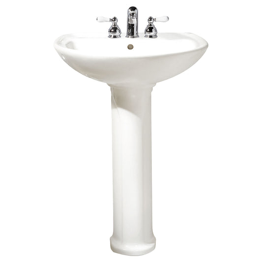 AMERICAN-STANDARD 0236411.020, Cadet 4-Inch Centerset Pedestal Sink Top and Leg Combination in White