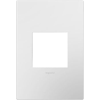 LEGRAND AWP1G2WHW10 ADORNE Gloss White-on-White One-Gang Screwless Wall Plate with Microban