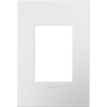 LEGRAND AWP1G3WHW4 ADORNE Gloss White-on-White One-Gang-Plus Screwless Wall Plate with Microban