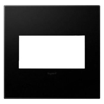 LEGRAND AWP2GGR4 ADORNE Graphite Two-Gang Screwless Wall Plate with Microban