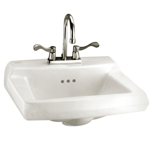 AMERICAN-STANDARD 0124131.020, Comrade Wall-Hung Sink With 4-Inch Centerset, for Concealed Arms in White
