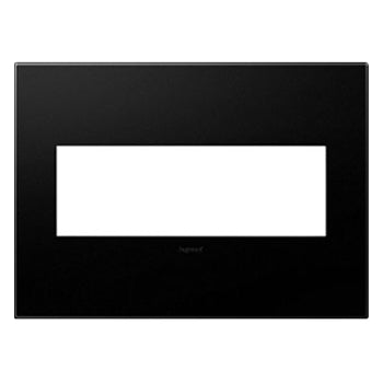 LEGRAND AWP3GGR4 ADORNE Graphite Three-Gang Screwless Wall Plate with Microban