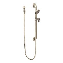 MOEN 40124BN Capstone Capstone 3F Hh Shr W/Grab Bar Bn In Brushed Nickel
