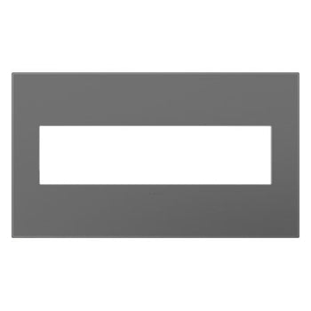 LEGRAND AWP4GMG4 ADORNE Magnesium Four-Gang Screwless Wall Plate with Microban