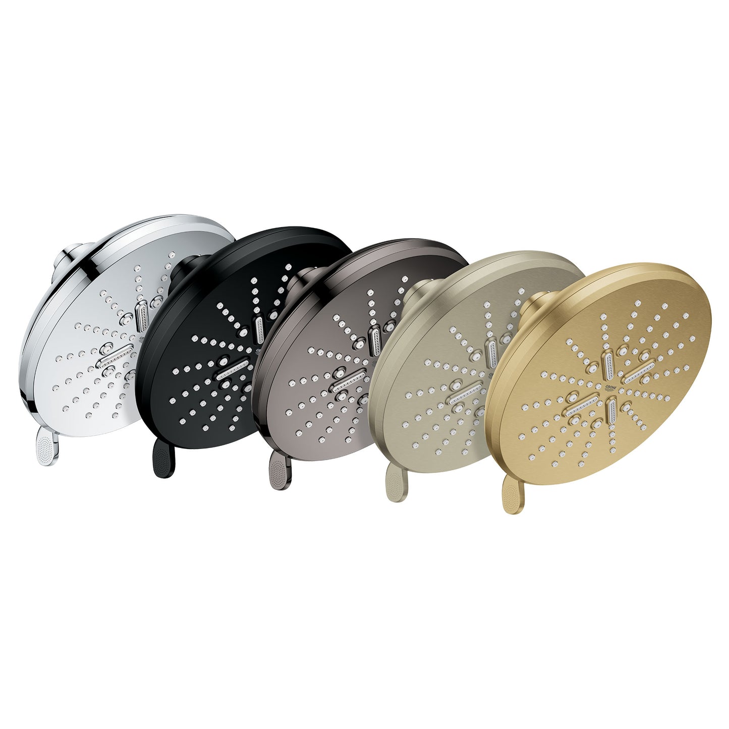 GROHE 26789A00 Shower Head, 6-1/2" - 3 Sprays, 1.75gpm , Hard Graphite