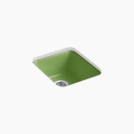 Kohler K-6584-34 Iron/Tones 17 In. Top-/Undermount Single-Bowl Bar Sink In Fresh Green