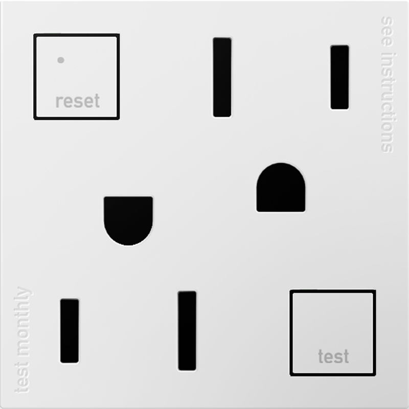 LEGRAND AGFTR2152W4 ADORNE Tamper-Resistant 15A Duplex Self-Test GFCI Receptacles, White