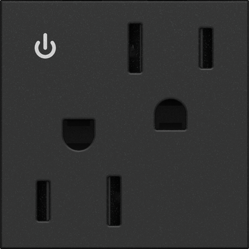 LEGRAND ARCD152G10 ADORNE 15A Tamper-Resistant Dual-Controlled Outlet, Graphite