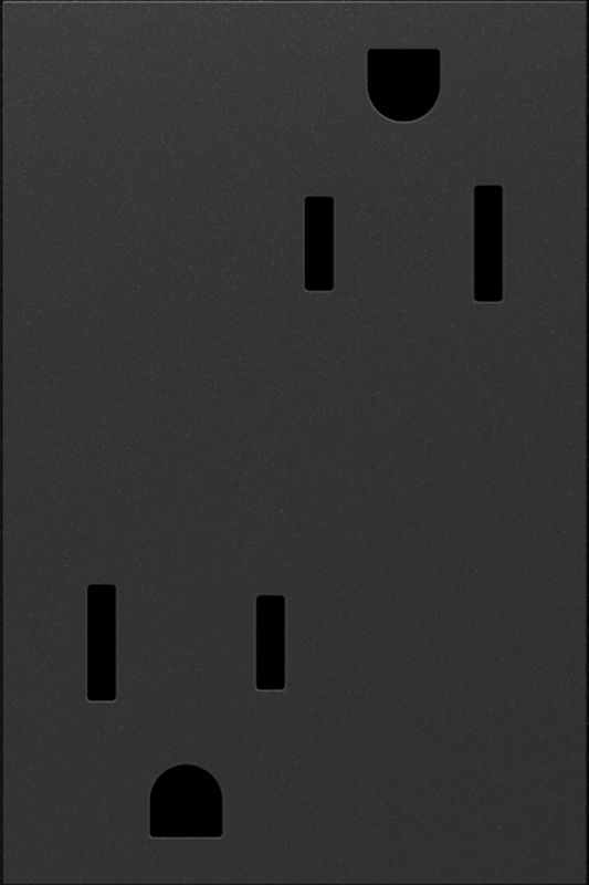 LEGRAND ARTR153G4 ADORNE 15A Dual Tamper-Resistant Plus-Size Outlet, Graphite