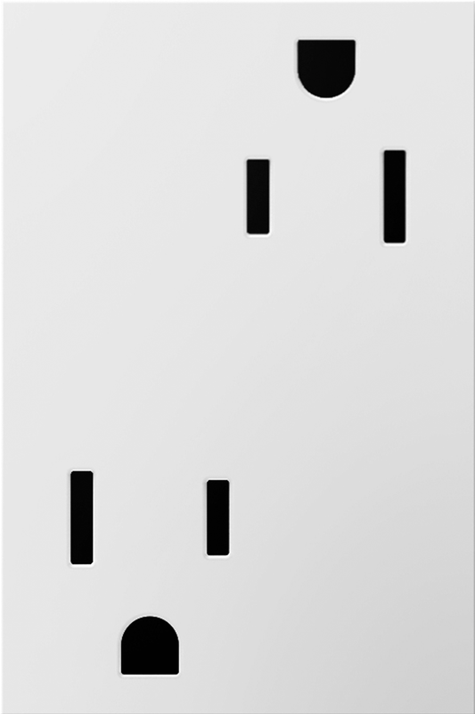 LEGRAND ARTR153W4 ADORNE 15A Dual Tamper-Resistant Plus-Size Outlet, White