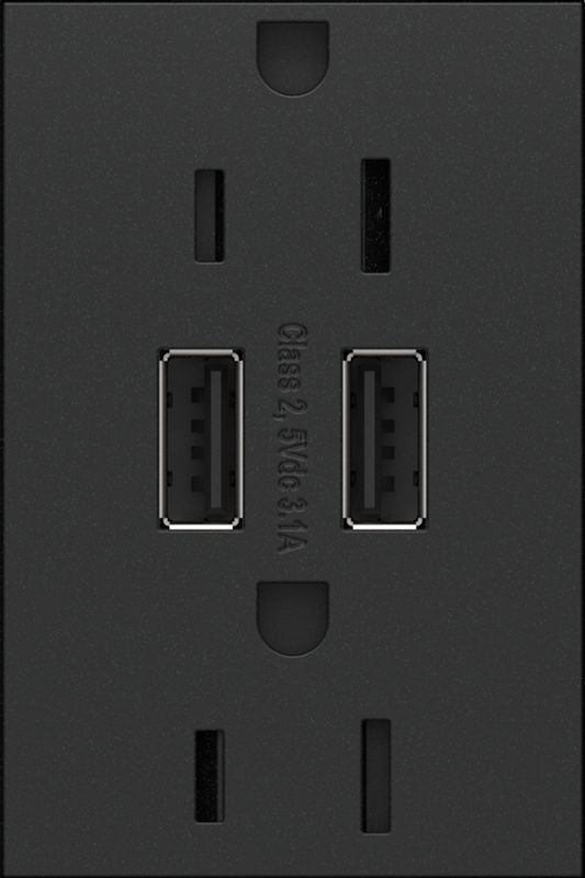LEGRAND ARTRUSB153G4 ADORNE Dual-USB Outlet , Graphite