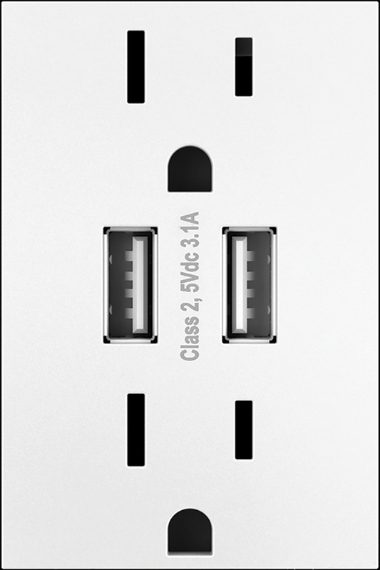 LEGRAND ARTRUSB153W4 ADORNE Dual-USB Outlet , White