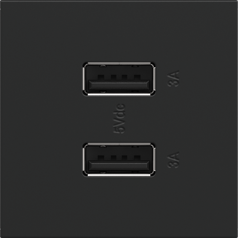 LEGRAND ARUSB2AA6G4 ADORNE Ultra-Fast USB Type-A/A Outlet Module, Graphite