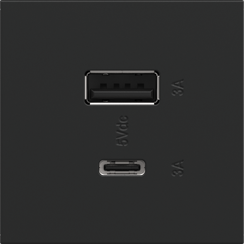 LEGRAND ARUSB2AC6G4 ADORNE Ultra-Fast USB Type-A/C Outlet Module, Graphite