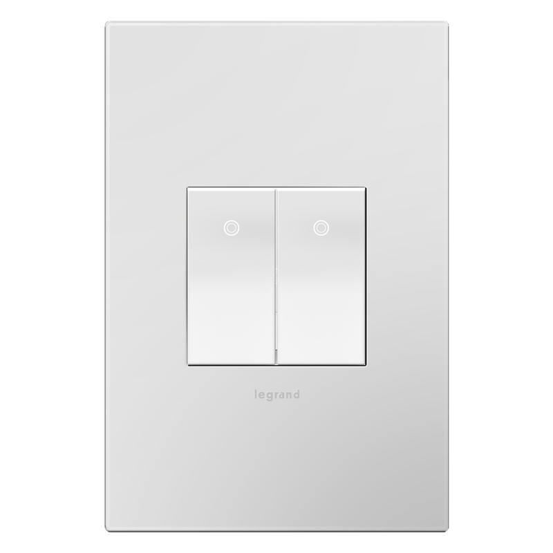 LEGRAND ASPD1531W277 ADORNE 227V Paddle Switch, Half-Size, White, with Microban