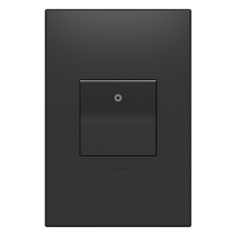LEGRAND ASPD1532G277 ADORNE 277V Paddle Switch, Graphite, with Microban