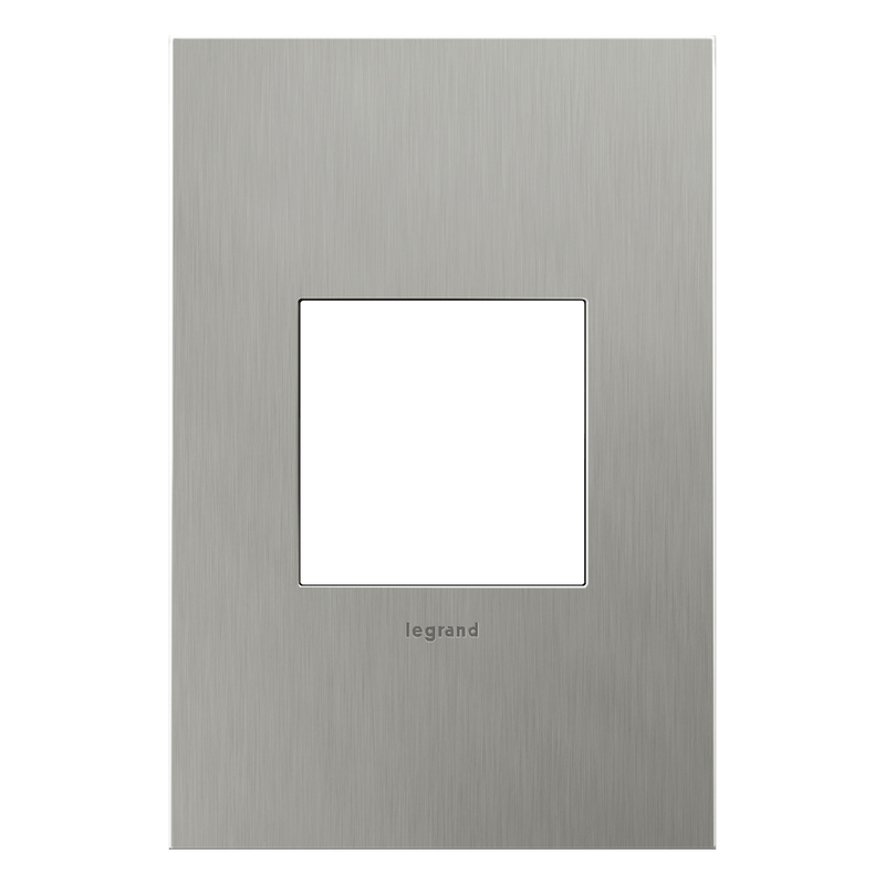 LEGRAND AWC1G2BS4 ADORNE Brushed Stainless Steel One-Gang Screwless Wall Plate