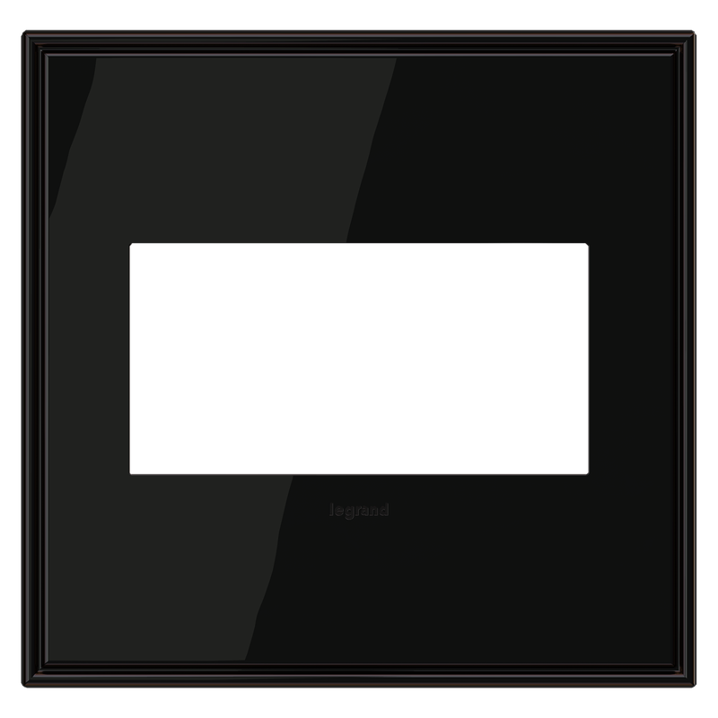 LEGRAND AWC2GBLN4 ADORNE Black Nickel Two-Gang Screwless Wall Plate