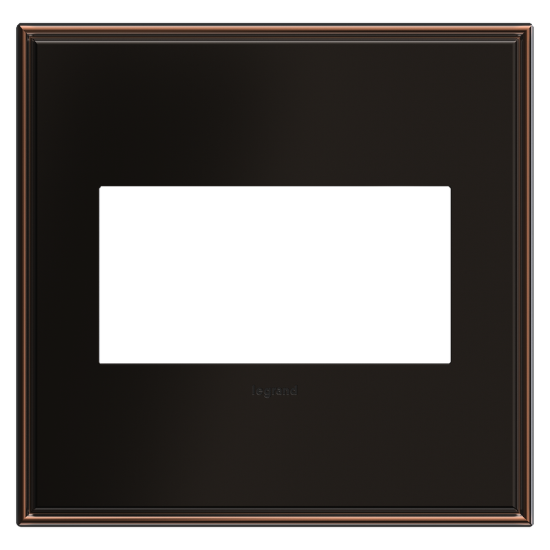 LEGRAND AWC2GOB4 ADORNE Oil-Rubbed Bronze Two-Gang Screwless Wall Plate