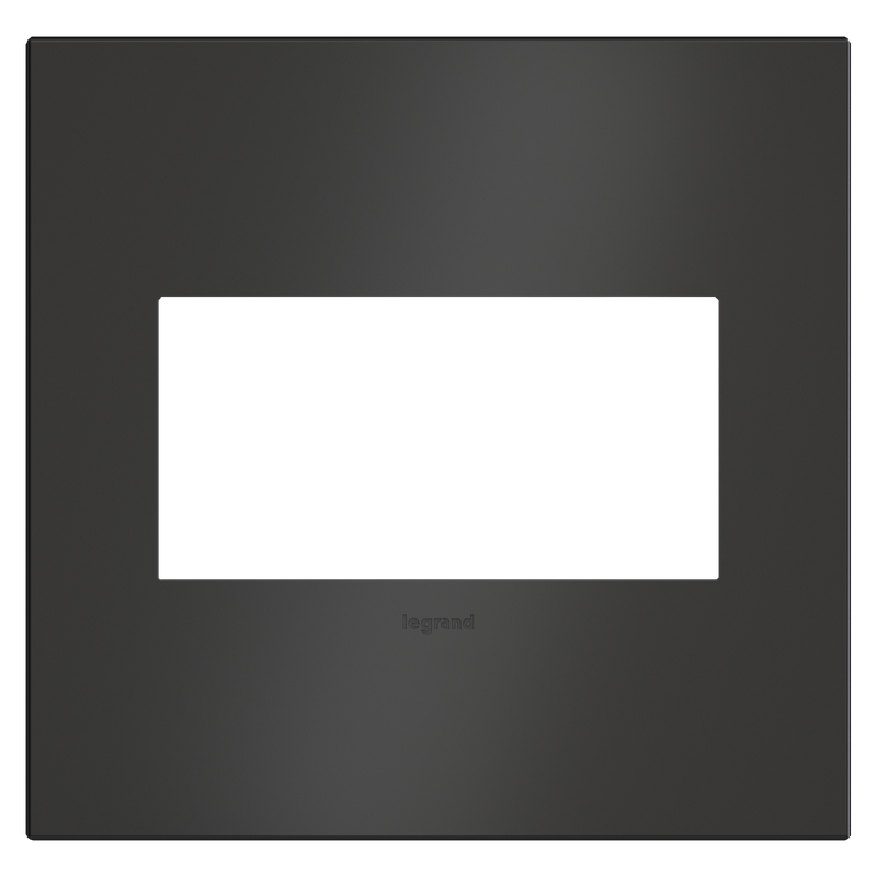 LEGRAND AWC2GSBL4 ADORNE Satin Black Two-Gang Screwless Wall Plate