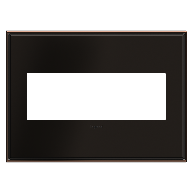 LEGRAND AWC3GOB4 ADORNE Oil-Rubbed Bronze Three-Gang Screwless Wall Plate