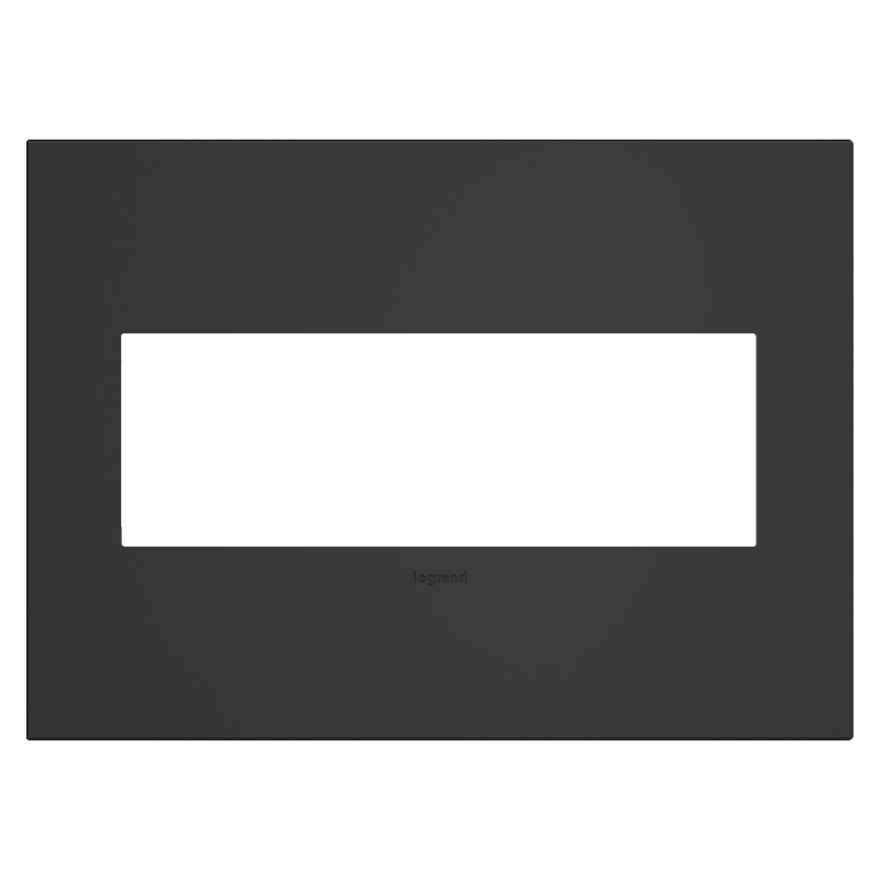 LEGRAND AWC3GSBL4 ADORNE Satin Black Three-Gang Screwless Wall Plate
