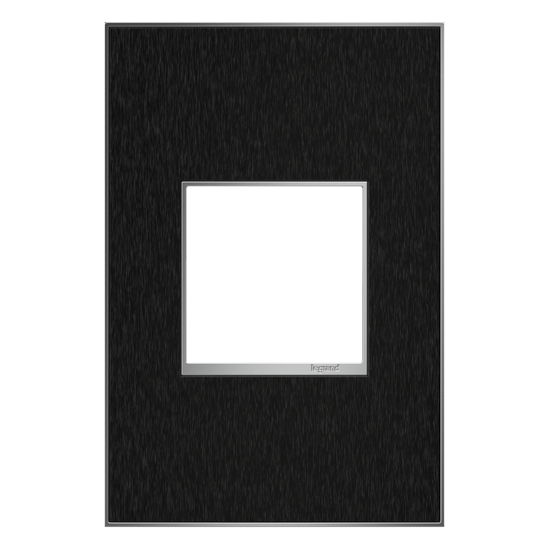 LEGRAND AWM1G2BLS4 ADORNE Black Stainless One-Gang Screwless Wall Plate