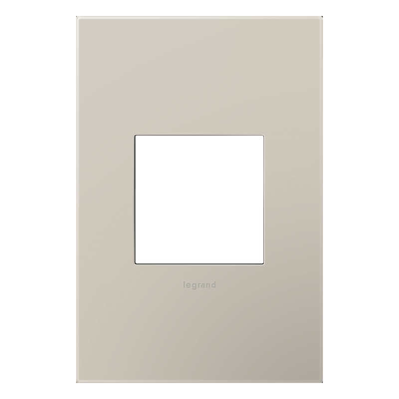 LEGRAND AWP1G2GG4 ADORNE Greige One-Gang Screwless Wall Plate with Microban