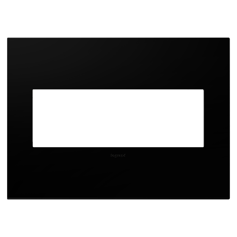 LEGRAND AWP3GNK4 ADORNE Black Ink Three-Gang Screwless Wall Plate