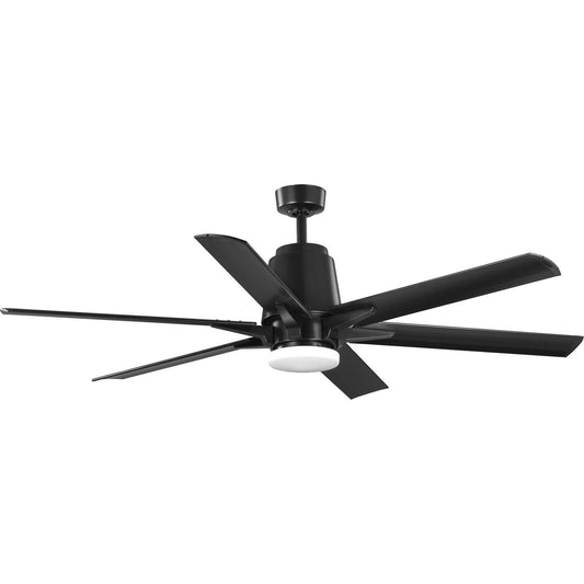 PROGRESS LIGHTING P250026-031-30 Arlo Collection 60" Indoor/Outdoor Six-Blade Black Ceiling Fan in Black