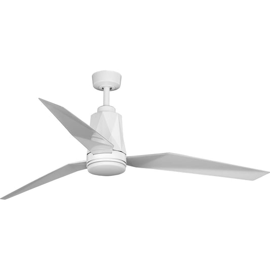 PROGRESS LIGHTING P250038-030-30 Bixby Collection 60" Indoor/Outdoor Three-Blade White Ceiling Fan in White