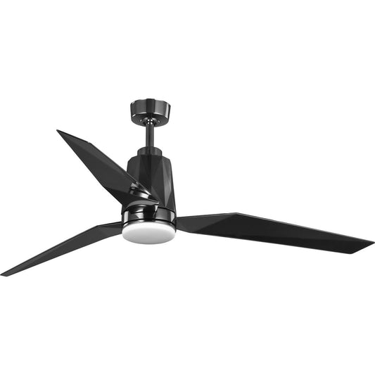 PROGRESS LIGHTING P250038-231-30 Bixby Collection 60" Indoor/Outdoor Three-Blade Black Chrome Ceiling Fan in Black Chrome