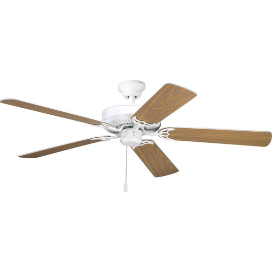 PROGRESS LIGHTING P2501-30 AirPro Collection 52" Five-Blade Ceiling Fan in White