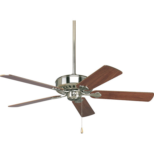PROGRESS LIGHTING P2503-09 AirPro Collection Performance 52" Five-Blade Ceiling Fan in Brushed Nickel