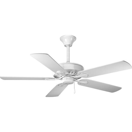 PROGRESS LIGHTING P2503-30W AirPro Collection Performance 52" Five-Blade Ceiling Fan in White