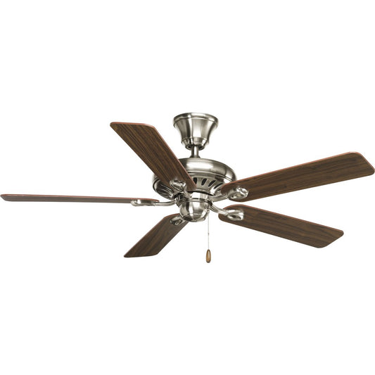 PROGRESS LIGHTING P2521-09WA AirPro Collection Signature 52" Five-Blade Ceiling Fan in Brushed Nickel