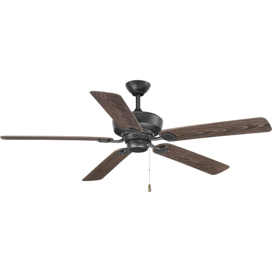 PROGRESS LIGHTING P2562-80 Lakehurst Collection 60" Indoor/Outdoor Five-Blade Ceiling Fan in Forged Black