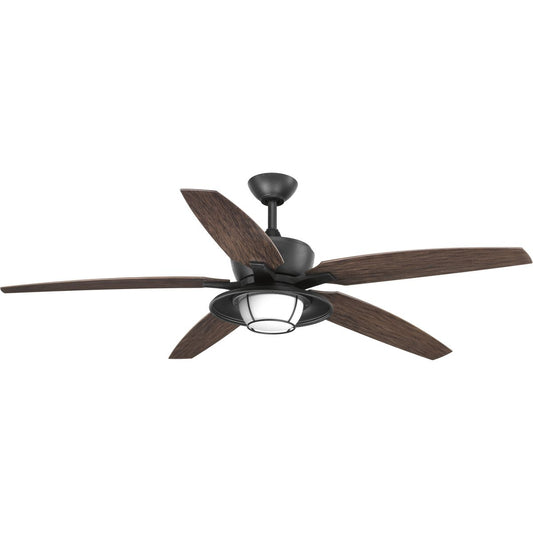 PROGRESS LIGHTING P2564-8030K Montague Collection 60" Indoor/Outdoor Five-Blade Ceiling Fan in Forged Black