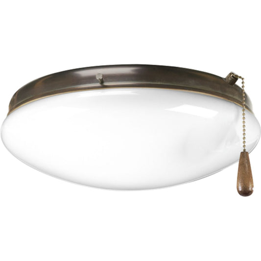 PROGRESS LIGHTING P2602-20WB Two-Light Universal Opal Glass Fan Light Kit in Antique Bronze