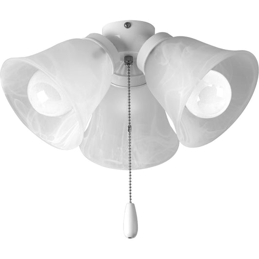 PROGRESS LIGHTING P2642-30WB AirPro Collection Three-Light Ceiling Fan Light in White