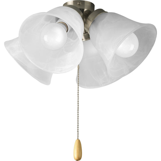 PROGRESS LIGHTING P2643-09WB AirPro Collection Four-Light Ceiling Fan Light in Brushed Nickel