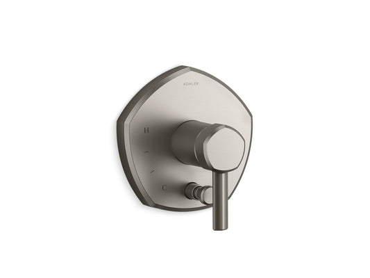 KOHLER K-T27044-4-BN Occasion Rite-Temp Valve Trim With Push-Button Diverter And Lever Handle In Vibrant Brushed Nickel