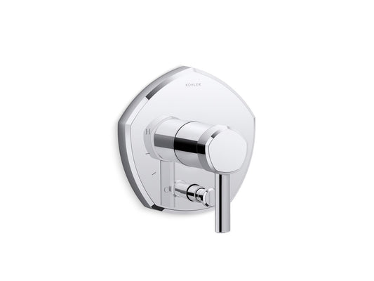 KOHLER K-T27044-4-CP Occasion Rite-Temp Valve Trim With Push-Button Diverter And Lever Handle In Polished Chrome