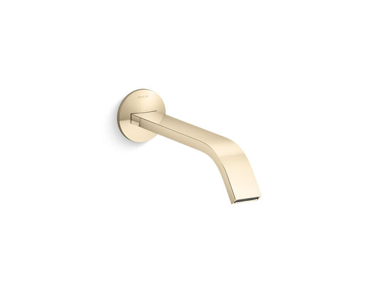 KOHLER K-T23888-AF Components Wall-Mount Bathroom Sink Faucet Spout With Ribbon Design, 1.2 Gpm In Vibrant French Gold