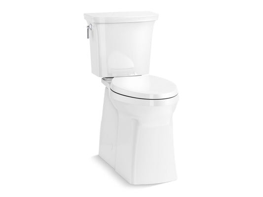 KOHLER K-33814-0 Corbelle Tall Continuousclean Two-Piece Elongated Toilet With Skirted Trapway, 1.28 Gpf In White