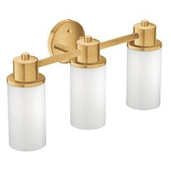 MOEN DN0763BG Iso Three Globe Bath Light In Brushed Gold